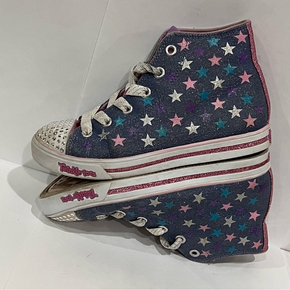 Sketchers Twinkle Toes Light Up Shiny Stars Size 1 - Picture 4 of 10